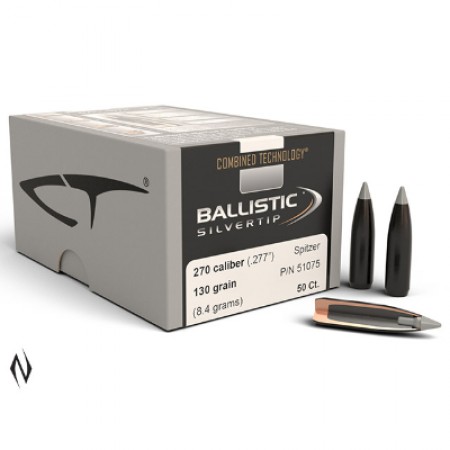 270 Cal 130gr Ballistic Silver Tip 50pk